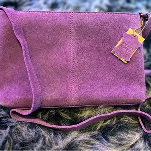 Genuine Leather Purple Crossbody Purse